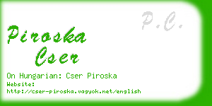 piroska cser business card